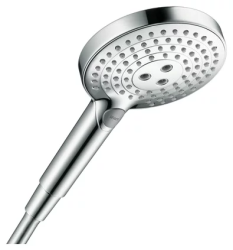 Лейка душевая Hansgrohe Raindance Select S 120 Air 3jet EcoSmart, настенная, круглая, с 3 режимами, регулируемая, хромированная/пластмассовая, цвет хром, ручная, для душа/ванной