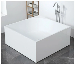 Ванна ABBER 140x140х60 акриловая, белая, отдельностоящая, квадратная, каркас  	AB9337