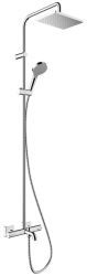 Душевая система Hansgrohe Vernis Shape Showerpipe 230 1jet с термостатом для ванны, комплект: верхний душ/ручной душ/термостат для ванны/держатель для душа/штанга для душа, латунь/пластик, цвет хром