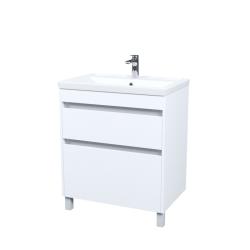 Тумба c раковиной IDDIS Zodiac X, 677х444х795 мм, напольная, 2 выдвижных ящика, ЛДСП/раковина накладная, прямоугольная, цвет белый, санфарфор, отверстие под смеситель ZDX70WFi95K