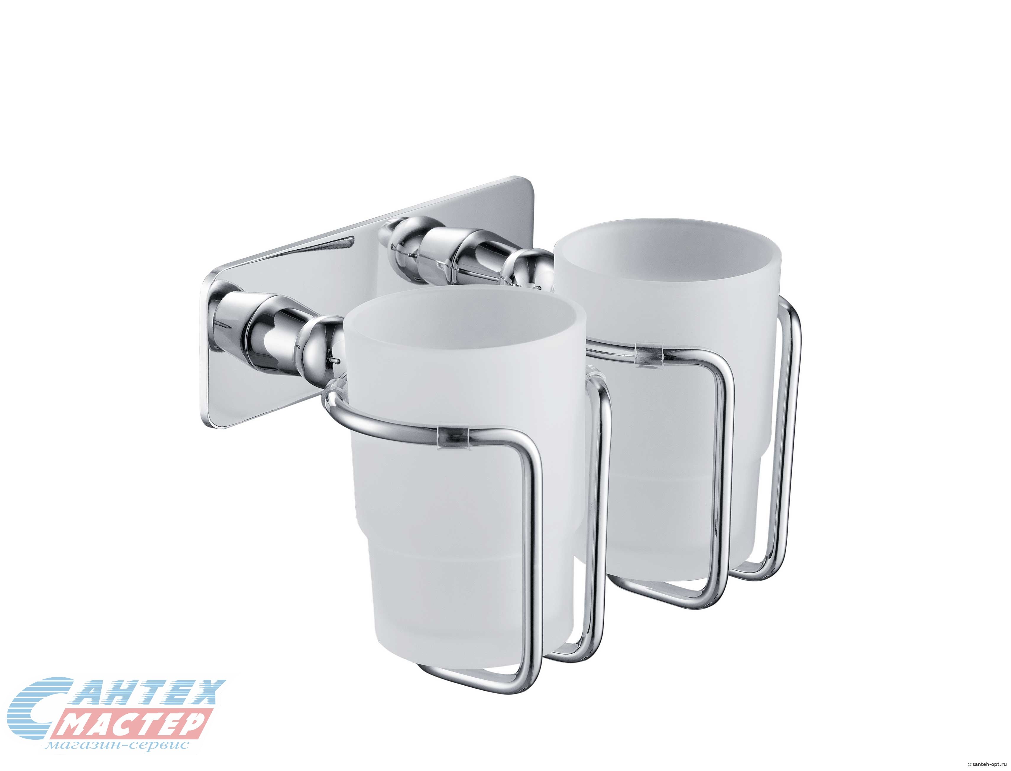 Стакан Timo Nelson двойной для зубных щеток хром матовое стекло 150032/00 