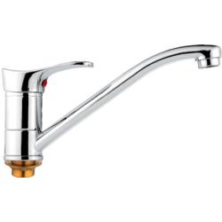 Смеситель для кухни/мойки LEDEME L4914 однорычажный, поворотный, длина излива 233 мм высота 127 мм латунь, цвет хром, с гайкой