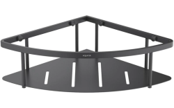 Полка-корзина Aquatek AQ4926MB настенная/подвесная, 218х218 мм нержавеющая сталь, угловая, для ванных принадлежностей, в ванную/туалет/душевую кабину, цвет матовый черный