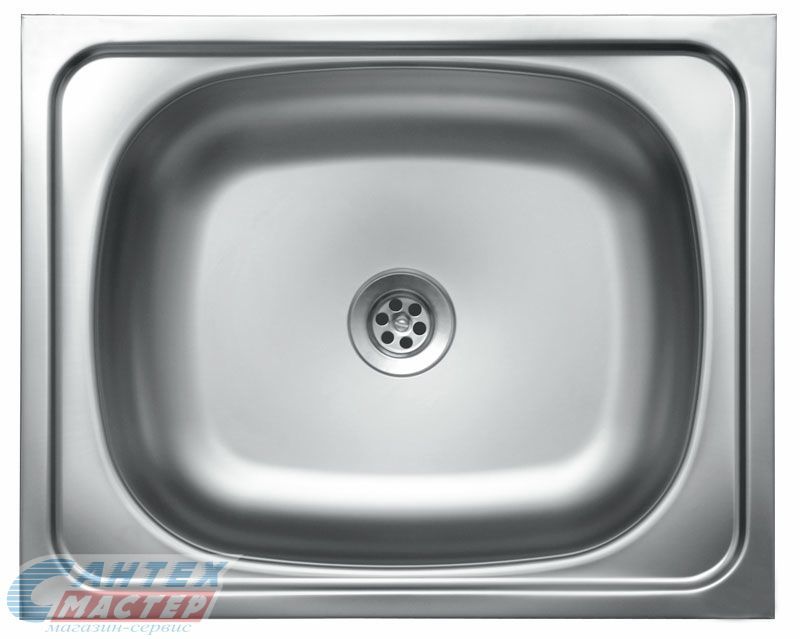 Мойка KromRus, 40х50 см, толщина 0.4 мм, накладная, нержавеющая сталь, прямоугольная, цвет матовый, БЕЗ отверстия под смеситель
