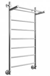 Полотенцесушитель Двин FJ 100/50, водяной (1"-1/2" К3  Полированный), с полкой, универсальное подключение, нержавеющая сталь, настенный, форма лесенка, цвет хром