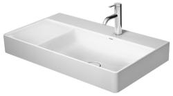 Раковина DURAVIT DuraSquare WonderGliss 80х47х14,5 см, накладная, прямоугольная, керамика DuraCeram, с крылом, чаша справа, цвет белый, 1 отверстие под смеситель, антигрязевое покрытие, без перелива, правая