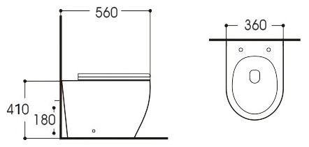 Комплект Aquatek Европа смывной бачок INS-0000019, унитаз напольный, приставной AQ1902-00 с тонким сиденьем soft-close, кнопка черная матовая/клавиши хром KDI-0000031