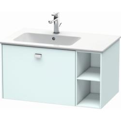 Тумба под раковину Duravit Brioso, 82х47,9х44,2 см, подвесная, 1 выдвижной ящик, с открытой полкой слева, ДСП, цвет: светло-голубой/хром, шкафчик навесной, механизм доводчика, прямоугольная, левая, в ванную комнату