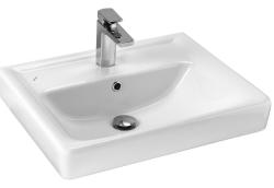 Раковина Santek Тигода 60, 60х47,5х17 см, встраиваемая, прямоугольная, классическая/стандартная, цвет белый, керамическая/фарфоровая, отверстие под смеситель, слив-перелив