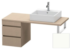 Тумба/шкафчик для консоли/столешницы Duravit DuraStyle под раковину 40х54,8х51,2 см, подвесная, ДСП, цвет: лен/белый матовый, 2 выдвижных ящика, прямоугольная