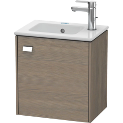 Тумба под раковину Duravit Brioso, 46х44,5х69,3 см, напольная, цвет: сосна терра/хром, 1 распашная дверца/одностворчатая, стеклянная полка, ДСП, прямоугольная, левая, в ванную комнату