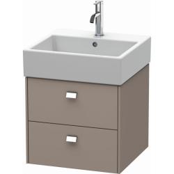Тумба/шкафчик для консоли/столешницы Duravit Brioso под раковину 42х48х44,2 см, подвесная, ДСП, цвет: базальт/хром, 2 выдвижных ящика, прямоугольная