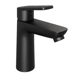 Смеситель для раковины/умывальника Abelsberg Lineara однорычажный, неповоротный/фиксированный, излив длина 88 мм высота 104 мм латунь, цвет вулканический черный