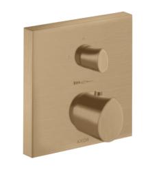 Смеситель для душа Axor Starck Organic, с запорным вентилем, термостатический, скрытого монтажа, настенный, без излива/шланга/лейки, квадратный, латунный, цвет шлифованная бронза, с термостатом, встроенный/встраиваемый/термостатный