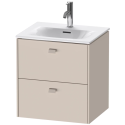 Тумба под раковину Duravit Brioso, 52х41,9х55,5 см, подвесная, 2 выдвижных ящика, ДСП, цвет: серо-коричневый, шкафчик навесной, механизм доводчика, прямоугольная, правая/левая, в ванную комнату