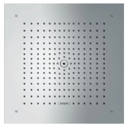 Верхний душ Hansgrohe Raindance E 400/400 1jet EcoSmart, потолочный/скрытый монтаж, прямоугольный, с 1 режимом: RainAir, размер 40х40 см, латунь, цвет хром