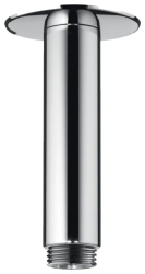 Потолочное подсоединение для верхнего душа Hansgrohe Raindance, 10 см, потолочный, цвет: шлифованный черный хром, нержавеющая сталь, для душа/ванной/душевой кабины