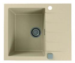 Мойка кухонная ALVEUS GRANITAL CADIT 10 TERRA-G22 59х50х20 см,врезная/встраиваемая сверху, с крылом, искусственный гранит, прямоугольная, цвет песчаный, с отверстием под смеситель, в комплекте с сифоном 1132823