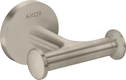 Крючок Axor Universal Circular Access двойной, размер 8,3х8,2 см, настенный, металл, форма округлая, для полотенец в ванную/туалет/душевую кабину, цвет шлифованный никель, к стене