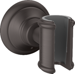 Держатель для душевой лейки Axor Montreux, настенный, металлический, цвет: шлифованный черный хром, для душевой лейки/шланга, для душа/ванной/душевой кабины