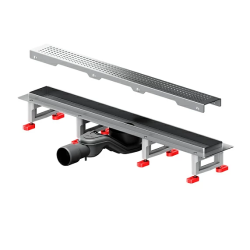 Душевой трап (лоток) AM.PM MasterFlow 600 мм комбинированный затвор со стальной матовой решеткой, цвет стальной матовый, выходная труба 40/50 мм, линейный