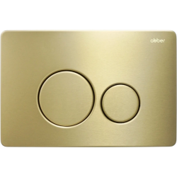 Кнопка смыва ABBER, прямоугольная, цвет: золото матовое, нержавеющая сталь, клавиша управления для сливного бачка, инсталляции унитаза, двойная, механическая, панель, универсальная, размер 24,6х16,5х0,7 см, скрытое размещение