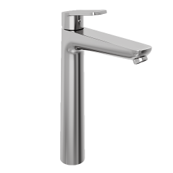 Смеситель для раковины/умывальника Abelsberg Lineara однорычажный, высокий, неповоротный/фиксированный, излив длина 156 мм высота 238 мм латунь, цвет глянцевый хром