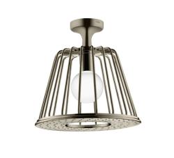 Верхний душ AXOR LampShower/Nendo 275 1jet, с потолочным подсоединением, потолочный монтаж, круглый, с 1 режимом, размер 27,5 см, металлический, цвет: полированный никель, со встроенным освещением, для душа/ванной