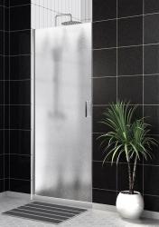 Душевая дверь BelBagno Uno, 80х190 см, шиншилла стекло/профиль хром, в нишу, универсальная установка, закаленное стекло, распашная