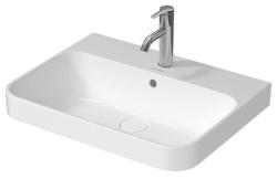 Раковина DURAVIT Happy D.2 Plus 60х46х19,5 см, накладная, прямоугольная, санфарфор, цвет белый, без отверстия под смеситель, слив/перелив