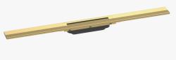 Решетка Hansgrohe RainDrain Flex 80, для пристенного монтажа, для душевого трапа, укорачиваемый, 80х6 см, цвет полированное золото, для душа в пол, нержавеющая сталь, прямоугольная