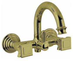 Смеситель для ванны/душа Cezares Olimp, настенный, двухвентильный, неповоротный, длина 214 мм, керамический, латунь, цвет бронза Смеситель для ванны/душа Cezares Olimp, настенный, двухвентильный, неповоротный, длина 214 мм, керамический, латунь, цвет бронза