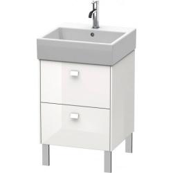 Тумба под раковину Duravit Brioso, 48,4х45,9х57 см, напольная, цвет: белый глянец, 2 выдвижных ящика, ДСП, прямоугольная, левая/правая, в ванную комнату