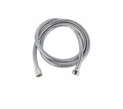 Душевой шланг LEDEME 150/190 см, 1/2” и 1/2”  (хром) для душа/лейки/ванны, в металлической/железной оплетке, без лейки