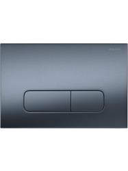 Кнопка смыва Aquatek Pneumo S прямоугольная, цвет оружейная сталь, пластик, клавиша управления (клавиши прямоугольная) для сливного бачка, инсталляции унитаза, двойная, пневматическая, панель, размер 245х165х13 мм