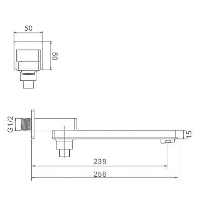 Излив Raglo R473.73 с функцией переключения, для ванны, длина 239 мм цвет хром, латунь, настенный, поворотный