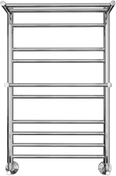 Полотенцесушитель Aquatek Альфа водяной П10 500х800 мм с полкой, хром, нержавеющая сталь, лесенка, подключение нижнее