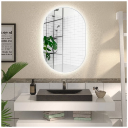 Зеркало Azario 60х90 см, с LED/ЛЕД-подсветкой, овальное, выключатель сенсорный, с функцией диммера, для ванны, навесное/подвесное/настенное
