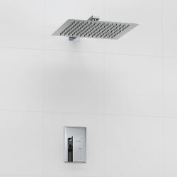 Душевая система WasserKRAFT, встраиваемая, цвет хром, комплект: однорычажный смеситель/тропический душ (с верхней лейкой), скрытого монтажа