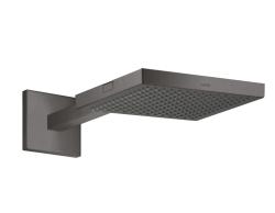 Верхний душ AXOR ShowerCollection 240/240 1jet с держателем, настенный монтаж, квадратный, с 1 режимом, размер 24х24 см, металлический, цвет: шлифованный черный хром, для душа/ванной