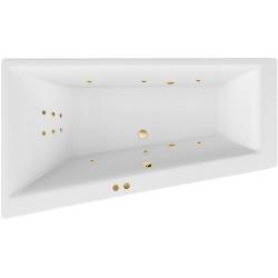 Ванна Excellent Sfera Slim LINE, 170х100 см, акриловая, цвет- белый/золото, (с гидромассажем), с каркасом, асимметричная, левосторонняя, левая, приставная/встраиваемая
