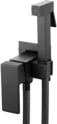 Гигиенический душ REA FENIX, со смесителем/лейкой, для унитаза/биде, однорычажный, скрытого монтажа/встраиваемый, настенный, керамический, латунь, цвет черный матовый