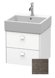 Тумба под раковину Duravit Brioso, 48,4х45,9х44,2 см, подвесная, 2 выдвижных ящика, ДСП, цвет: сосна терра/хром, шкафчик навесной, механизм доводчика, прямоугольная, правая/левая, в ванную комнату