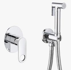 Смеситель для биде VIEIR с гигиеническим душем, встраиваемый, однорычажный, керамический, без излива, с гибким шлангом/лейкой, латунь, цвет хром