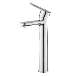 Смеситель для раковины/умывальника AQUEDUC однорычажный, высокий, неповоротный, керамический, длина излива 112 мм, высота 238 мм латунь, цвет хром 345399