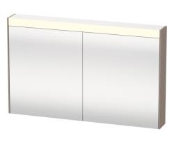Зеркальный шкаф Duravit Brioso, 102х76х14,8 см, подвесной, цвет: базальт, зеркало с подсветкой LED/ЛЭД, выключатель/розетка, с 2 распашными дверцами/двухстворчатый, 2 стеклянные полки, прямоугольный