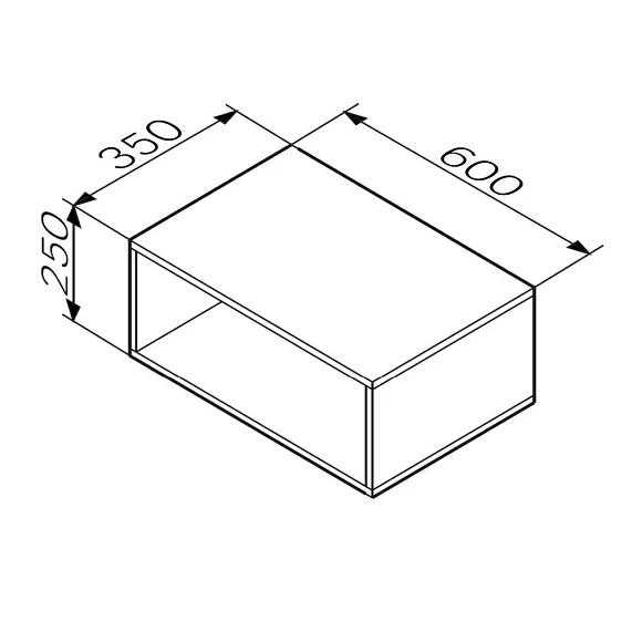 Шкаф-ниша AM.PM Func 60, 60х25х35 см, подвесной, (правый/левый/универсальный), открытая полка, цвет белый матовый
