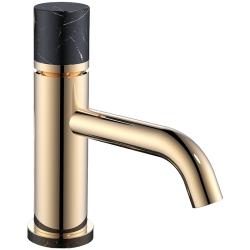 Смеситель для раковины/умывальника Boheme Stick, однорычажный, неповоротный, керамический, длина излива 135 мм, латунь, цвет золото