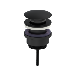 Донный клапан Oliveeka OL-SS07-MB без перелива, Click-Clack c большой кнопкой 63 мм, латунь, черный матовый