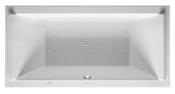 Ванна Duravit Starck 190х90 см гидромассажная, встраиваемая/пристенная, акриловая, цвет: белый, с рамой/сливом-переливом, без фронтальной панели, прямоугольная, с системой гидромассажа Air-System, с двумя наклонами для спины
